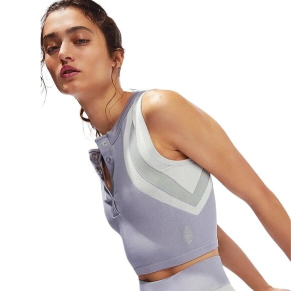 NWOT Free People FP Movement Free Kick Muscle Tank Crop Top Women's M/L Purple - Picture 2 of 13
